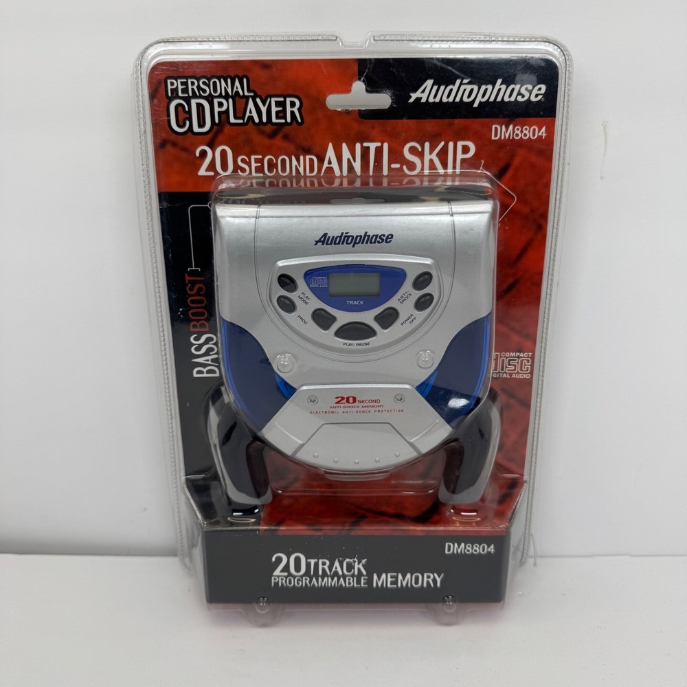Audiophase CD Player Silver DM8804 20-Sec Anti-Skip Bass Boost NIB Y2K
